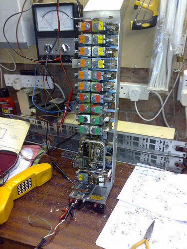 The 45670 relay set being tested on the bench!