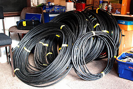 Scrap cable waiting to be delivered to the scrap yard