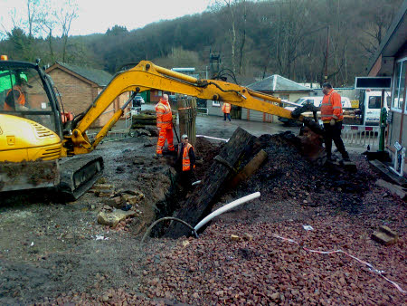Constructing a temporary coal pile
