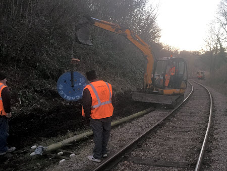 Cabling into the trench