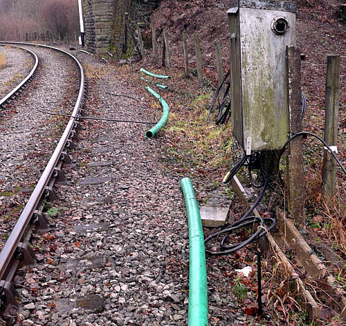 The scene of the cut cable