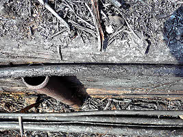 The somewhat cooked main cable going south